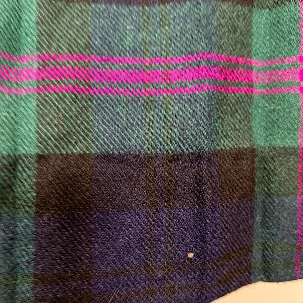 Vintage Scottish Wool Tartan Wrap Kilt Plaid Maxi Skirt with Buckle Detail - Picture 9 of 16